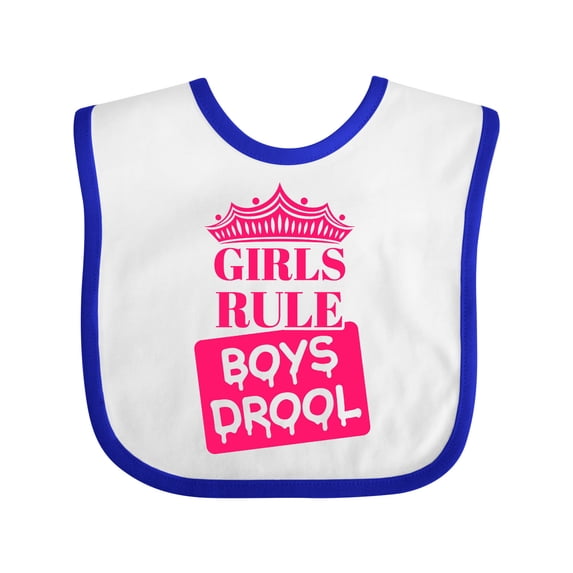Inktastic Girls Rule, Boys Drool Girls Baby Bib