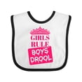 thumbnail image 1 of Inktastic Girls Rule, Boys Drool Girls Baby Bib, 1 of 4