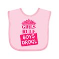 thumbnail image 1 of Inktastic Girls Rule, Boys Drool Girls Baby Bib, 1 of 4