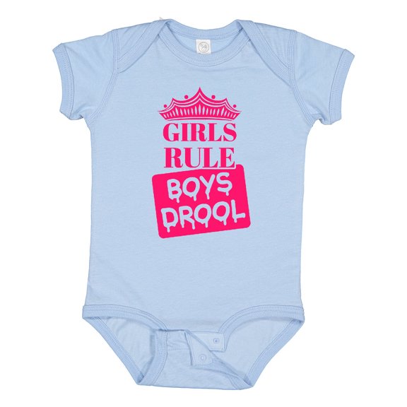 Inktastic Girls Rule, Boys Drool Girls Baby Bodysuit