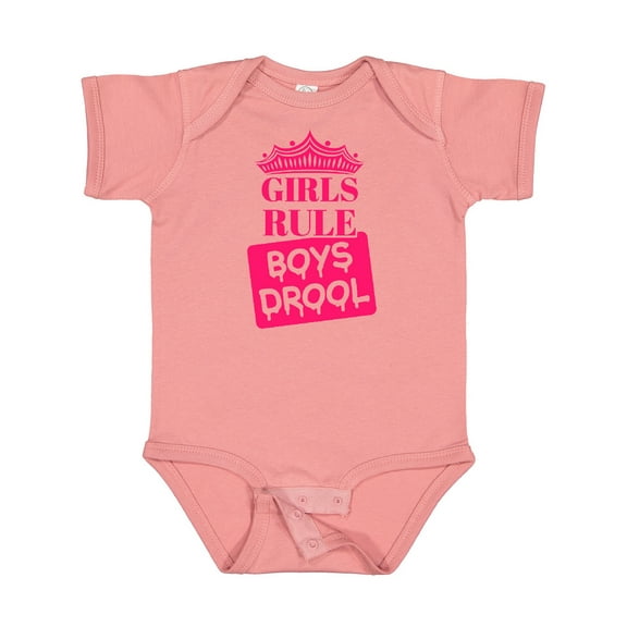 Inktastic Girls Rule, Boys Drool Girls Baby Bodysuit