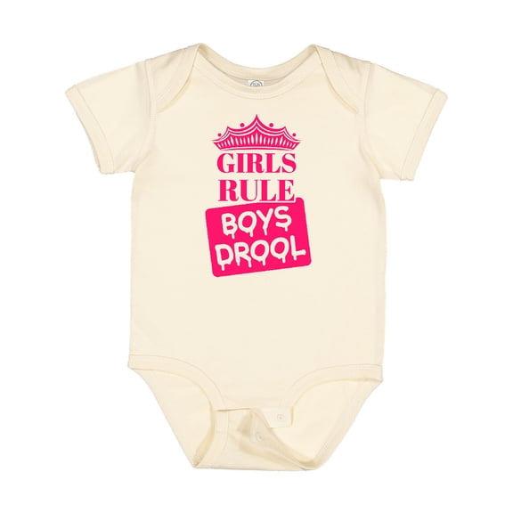 Inktastic Girls Rule, Boys Drool Girls Baby Bodysuit