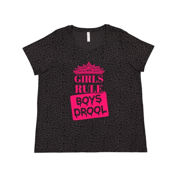 Inktastic Girls Rule, Boys Drool Women's Plus Size T-Shirt