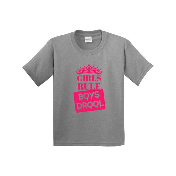 Inktastic Girls Rule, Boys Drool Youth T-Shirt