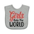 thumbnail image 1 of Inktastic Girls Rule the World Boys or Girls Baby Bib, 1 of 4
