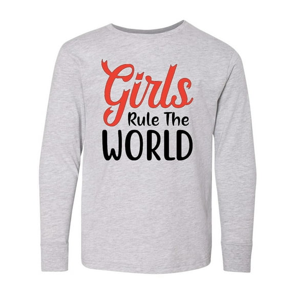 Inktastic Girls Rule the World Long Sleeve Youth T-Shirt
