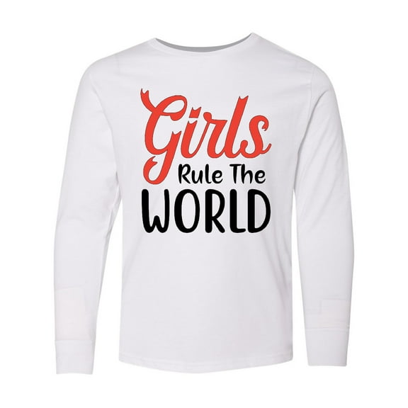 Inktastic Girls Rule the World Long Sleeve Youth T-Shirt