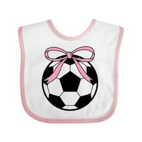 Inktastic Girls Soccer Ball Coquette Bow Girls Baby Bib