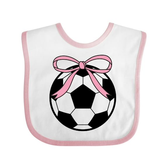 Inktastic Girls Soccer Ball Coquette Bow Girls Baby Bib