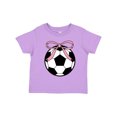 thumbnail image 1 of Inktastic Girls Soccer Ball Coquette Bow Girls Toddler T-Shirt, 1 of 5