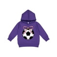 thumbnail image 1 of Inktastic Girls Soccer Ball Coquette Bow Toddler Hoodie, 1 of 4