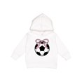 thumbnail image 1 of Inktastic Girls Soccer Ball Coquette Bow Toddler Hoodie, 1 of 4