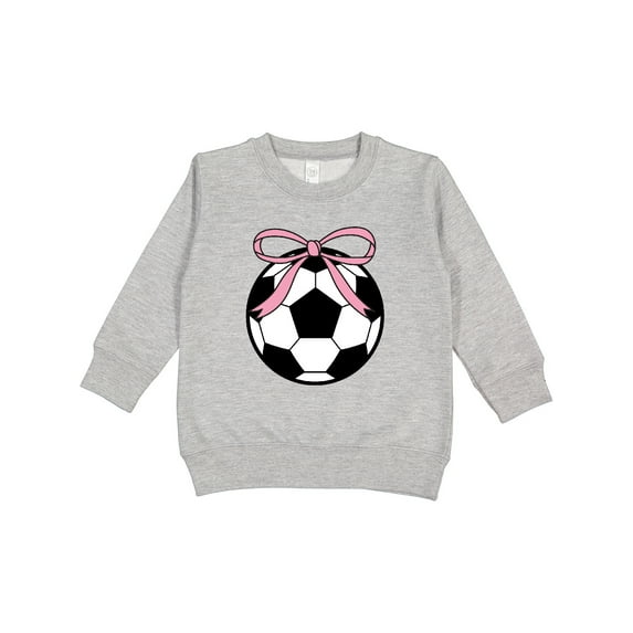 Inktastic Girls Soccer Ball Coquette Bow Toddler Sweatshirt