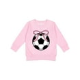 thumbnail image 1 of Inktastic Girls Soccer Ball Coquette Bow Toddler Sweatshirt, 1 of 4