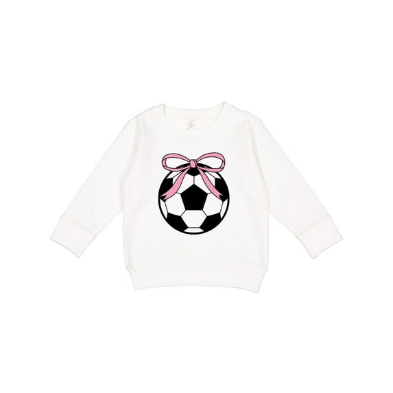 Inktastic Girls Soccer Ball Coquette Bow Toddler Sweatshirt