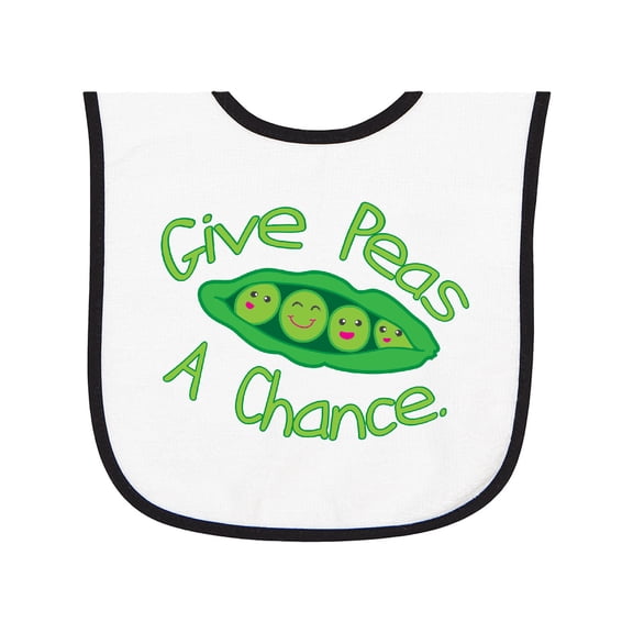 Inktastic Give Peas a Chance. Baby Terry Cloth Bib