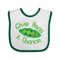 thumbnail image 1 of Inktastic Give Peas a Chance. Boys or Girls Baby Bib, 1 of 4