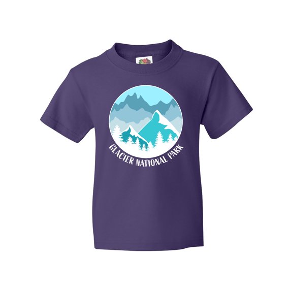 Inktastic Glacier National Park Blue Montana Youth T-Shirt
