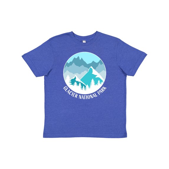 Inktastic Glacier National Park Blue Montana Youth T-Shirt