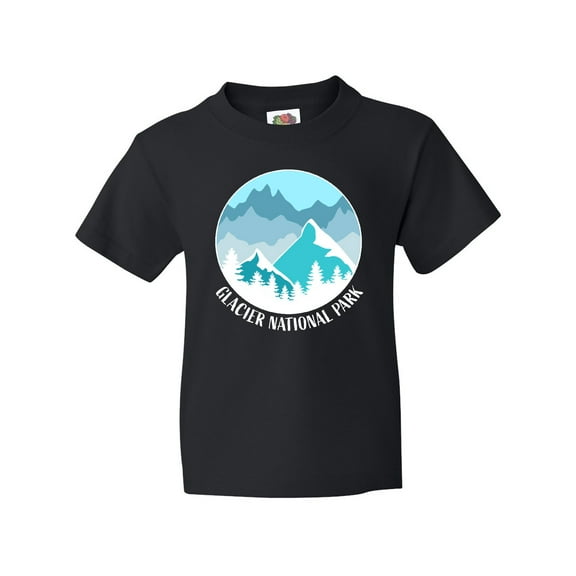 Inktastic Glacier National Park Blue Montana Youth T-Shirt