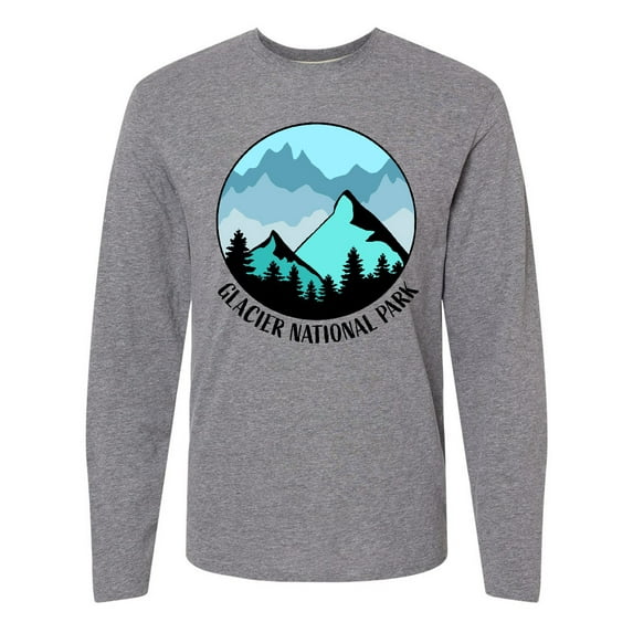 Inktastic Glacier National Park Montana Mountains Long Sleeve T-Shirt
