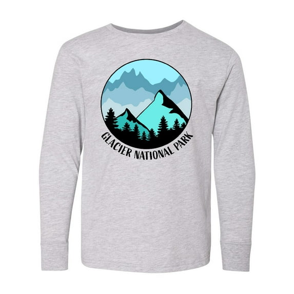 Inktastic Glacier National Park Montana Mountains Long Sleeve Youth T-Shirt