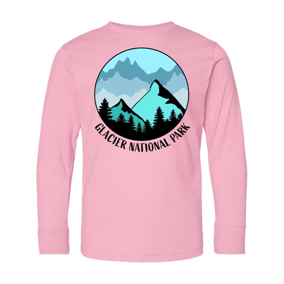 Inktastic Glacier National Park Montana Mountains Long Sleeve Youth T-Shirt
