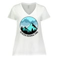 thumbnail image 1 of Inktastic Glacier National Park Montana Mountains Women's Plus Size V-Neck T-Shirt, 1 of 5