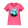 thumbnail image 1 of Inktastic Glacier National Park Montana Mountains Women's Plus Size V-Neck T-Shirt, 1 of 4