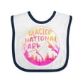 thumbnail image 1 of Inktastic Glacier National Park Montana Pink Mountains Boys or Girls Baby Bib, 1 of 4