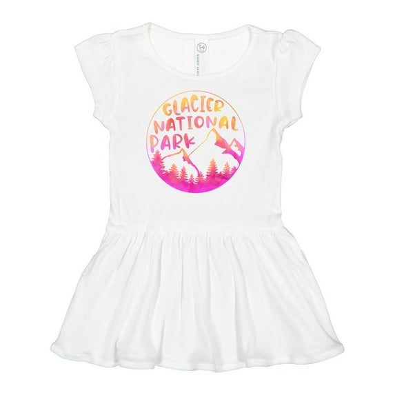 Inktastic Glacier National Park Montana Pink Mountains Girls Baby Dress