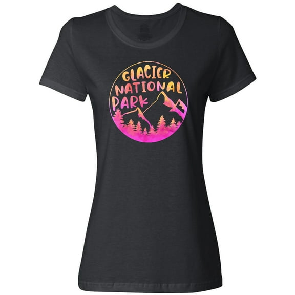 Inktastic Glacier National Park Montana Pink Mountains Women's T-Shirt