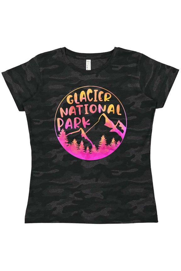 Glacier National Park Montana Pink Mountains Women's T-Shirt
