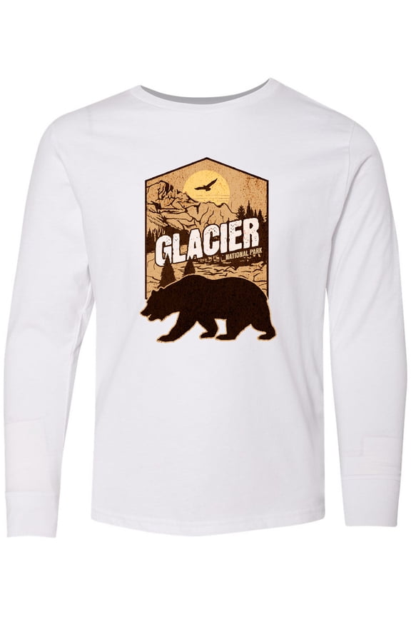 Glacier National Park Vacation Long Sleeve Youth T-Shirt