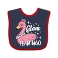 thumbnail image 1 of Inktastic Glam Pink Flamingo with Pearls Girls Baby Bib, 1 of 4