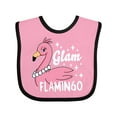thumbnail image 1 of Inktastic Glam Pink Flamingo with Pearls Girls Baby Bib, 1 of 4