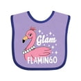thumbnail image 1 of Inktastic Glam Pink Flamingo with Pearls Girls Baby Bib, 1 of 4