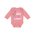 thumbnail image 1 of Inktastic Glam Pink Flamingo with Pearls Girls Long Sleeve Baby Bodysuit, 1 of 5