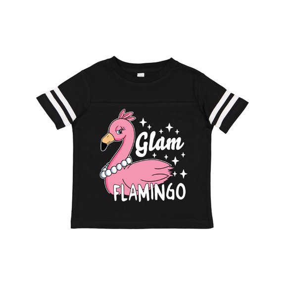 Inktastic Glam Pink Flamingo with Pearls Girls Toddler T-Shirt