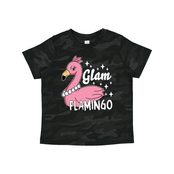 Inktastic Glam Pink Flamingo with Pearls Girls Toddler T-Shirt