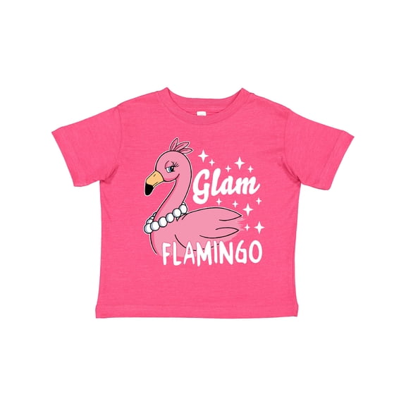 Inktastic Glam Pink Flamingo with Pearls Girls Toddler T-Shirt
