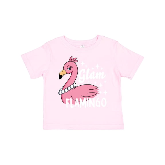 Inktastic Glam Pink Flamingo with Pearls Girls Toddler T-Shirt