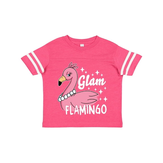 Inktastic Glam Pink Flamingo with Pearls Girls Toddler T-Shirt