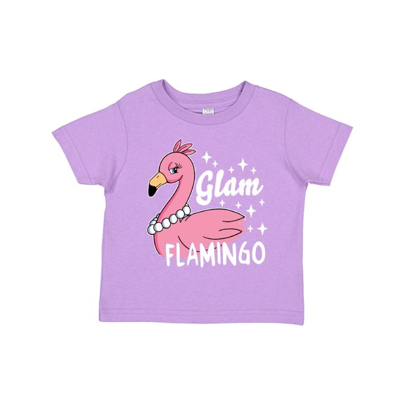 Inktastic Glam Pink Flamingo with Pearls Girls Toddler T-Shirt