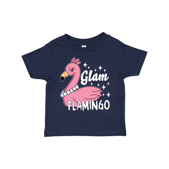Inktastic Glam Pink Flamingo with Pearls Girls Toddler T-Shirt