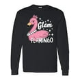 thumbnail image 1 of Inktastic Glam Pink Flamingo with Pearls Long Sleeve T-Shirt, 1 of 5