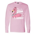 thumbnail image 1 of Inktastic Glam Pink Flamingo with Pearls Long Sleeve T-Shirt, 1 of 5