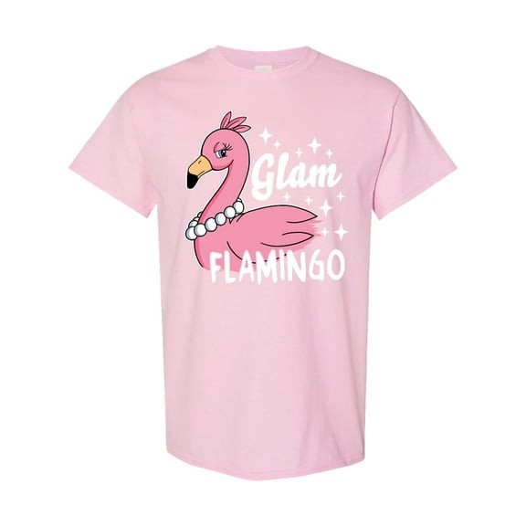 Inktastic Glam Pink Flamingo with Pearls T-Shirt