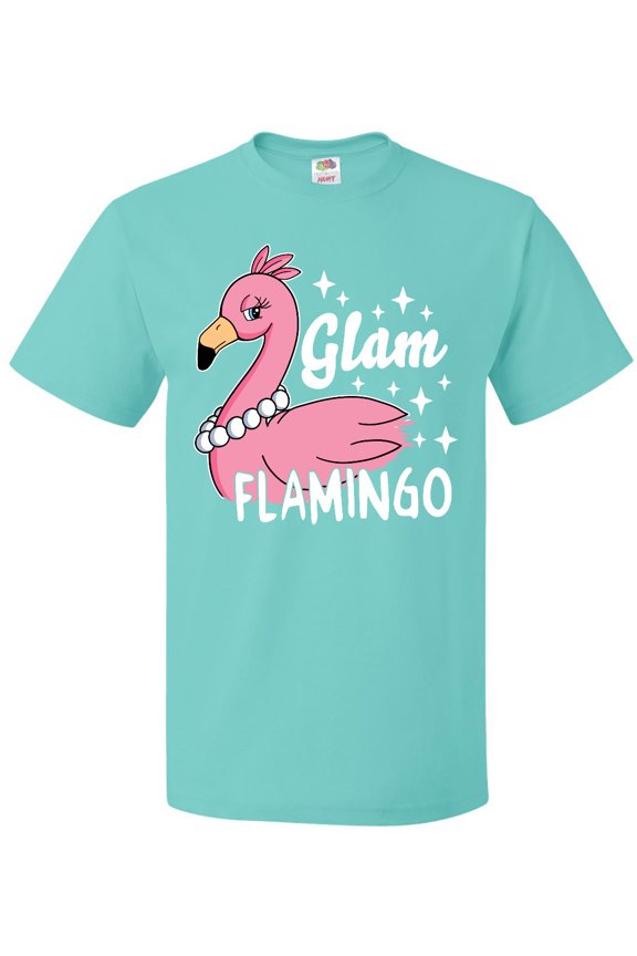 Glam Pink Flamingo with Pearls T-Shirt