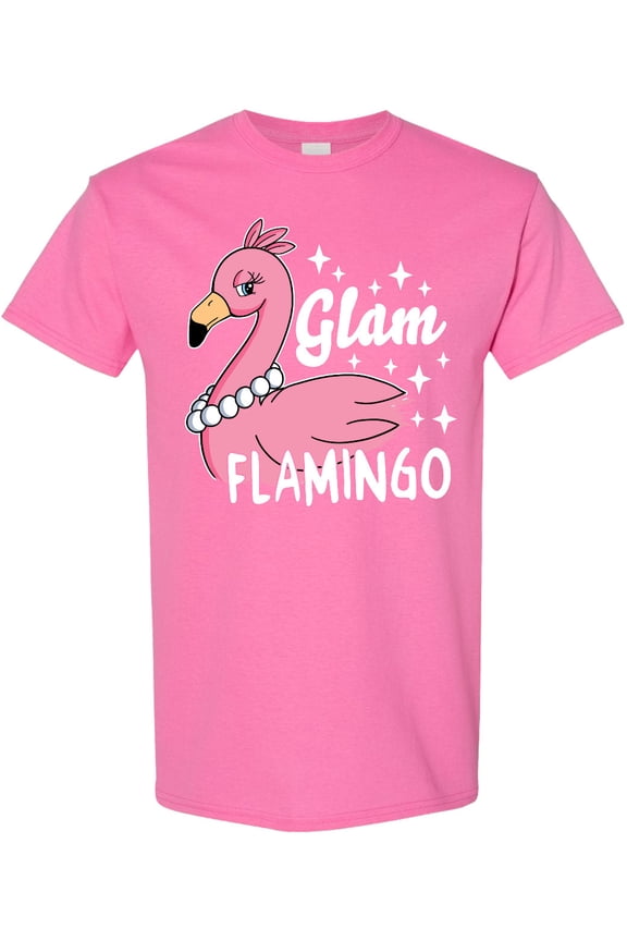 Glam Pink Flamingo with Pearls T-Shirt
